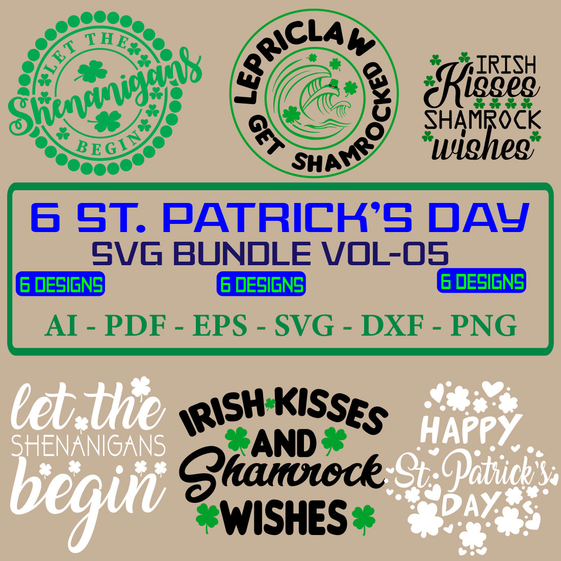 6 St Patrick’s Day SVG Bundle Vol 05 cover image.
