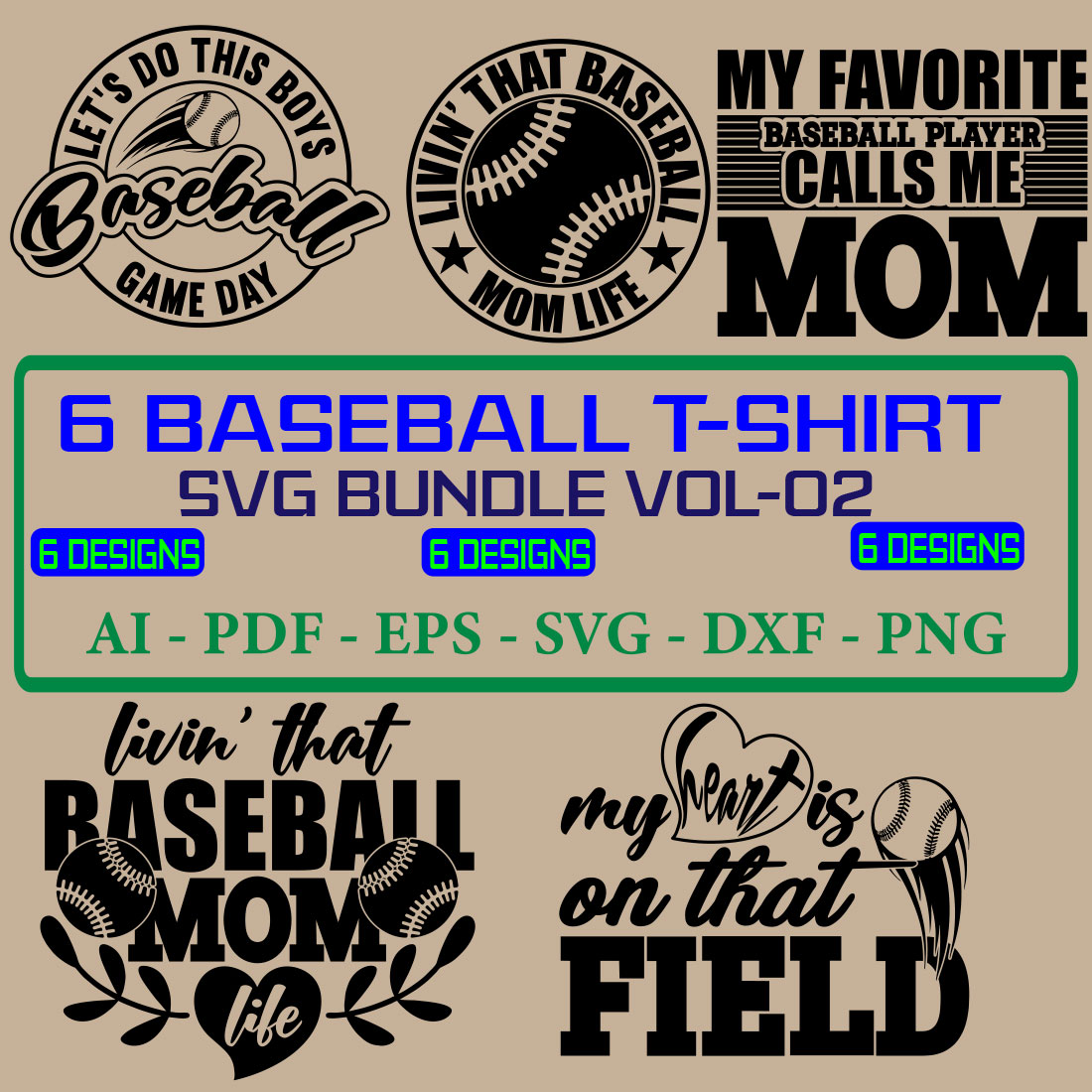 5 Baseball T-shirt SVG Bundle Vol 03 cover image.