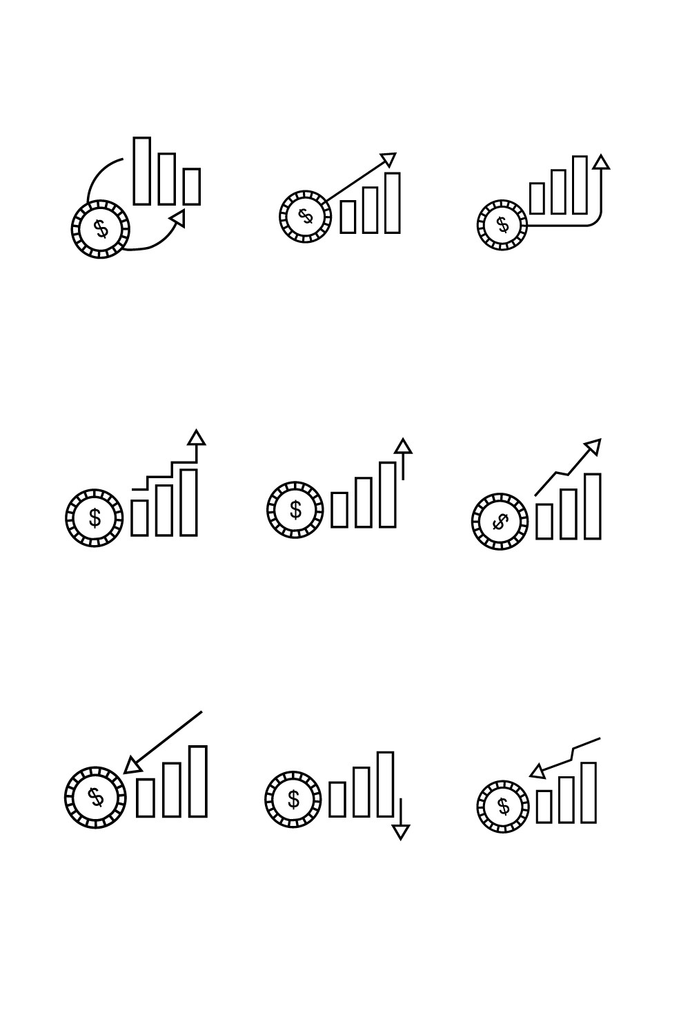 coin, bussines, arrow, flat illustration icon for your bussines app or web pinterest preview image.