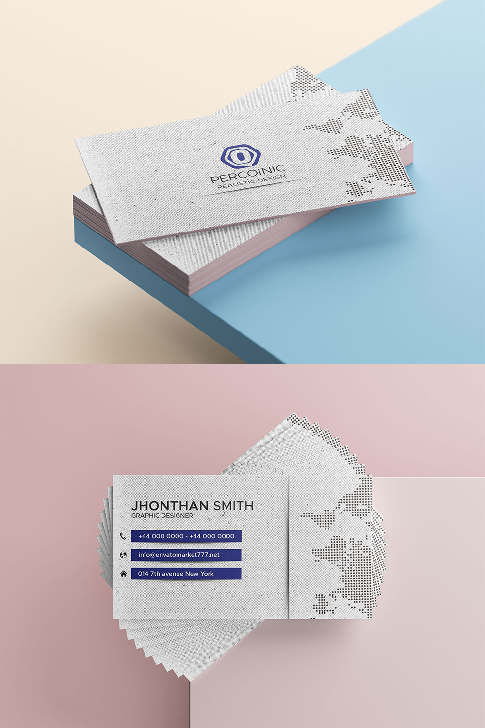 Minimal Business Card Design Template pinterest preview image.