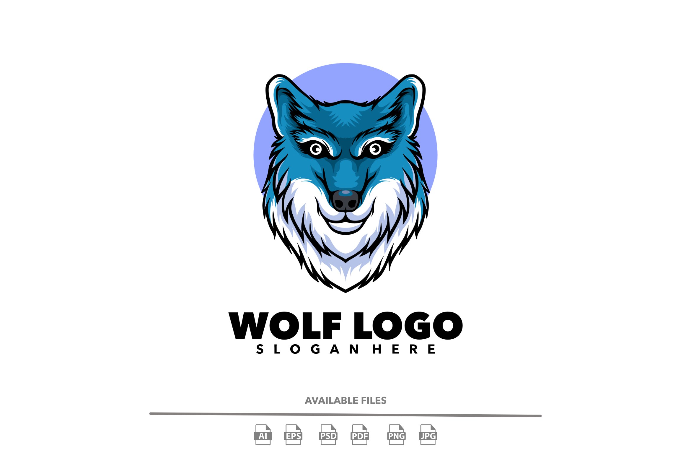 wolf head logo vector illustration cover image.