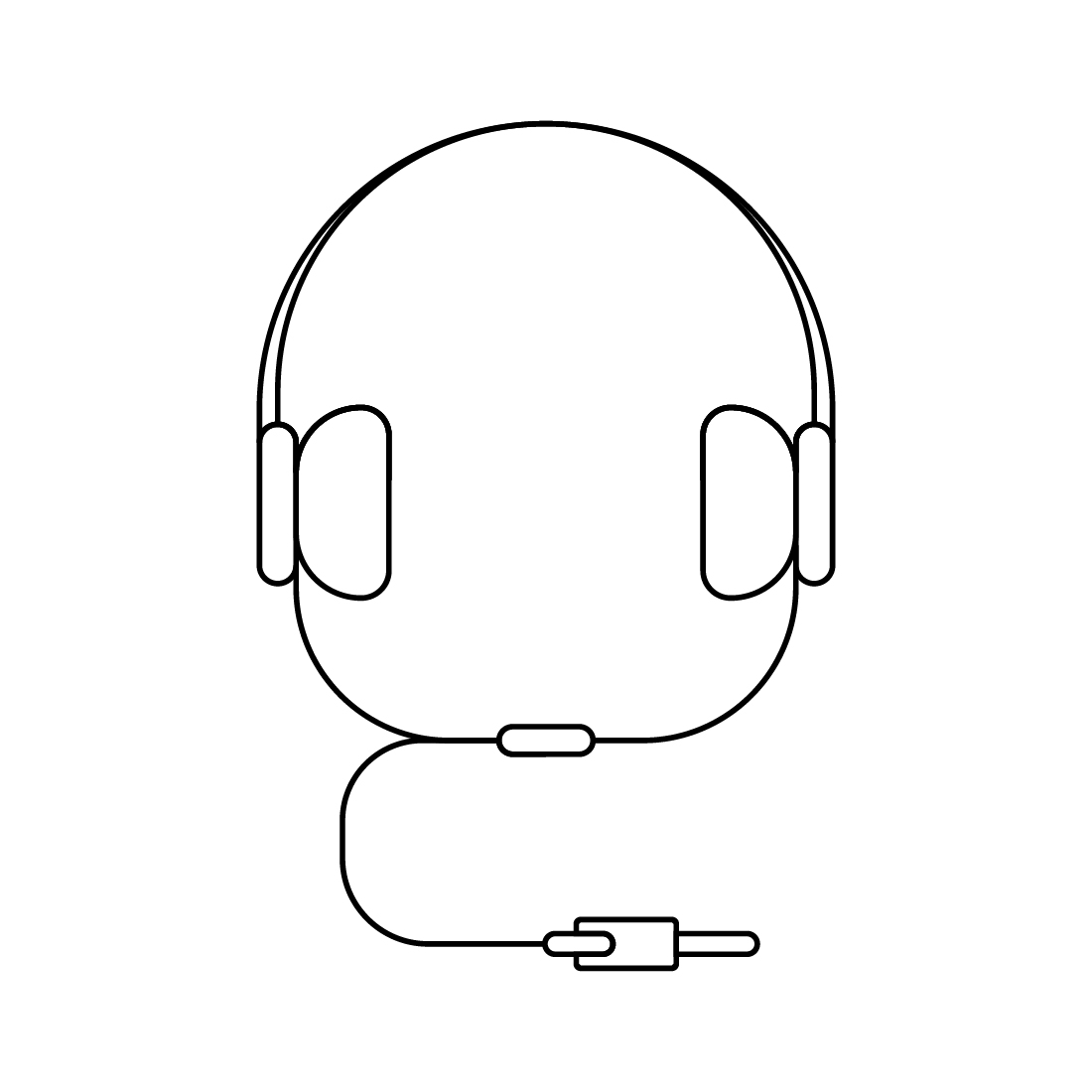 Line drawing of a headset.