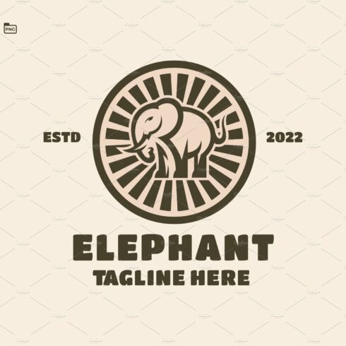 Elephant Emblem Logo Template cover image.