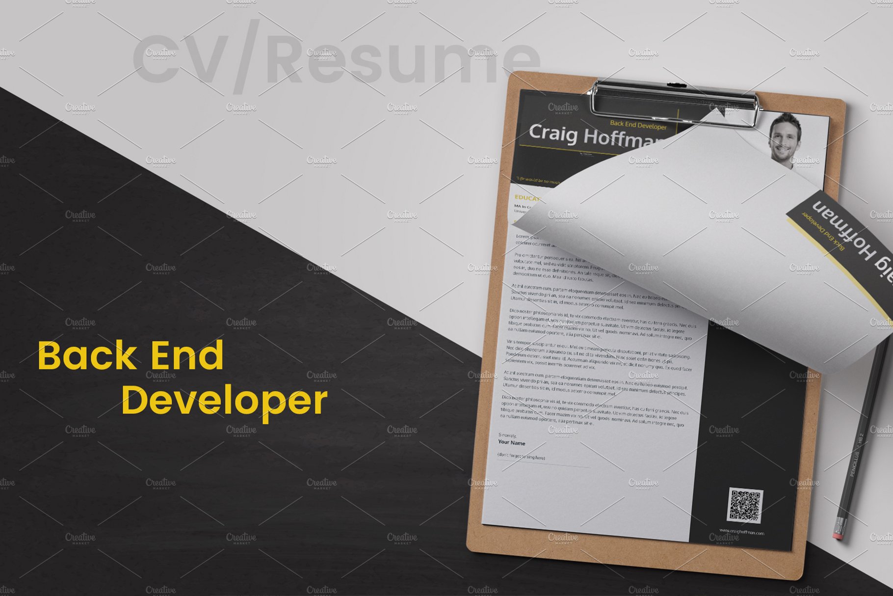 Back End Developer Resume preview image.
