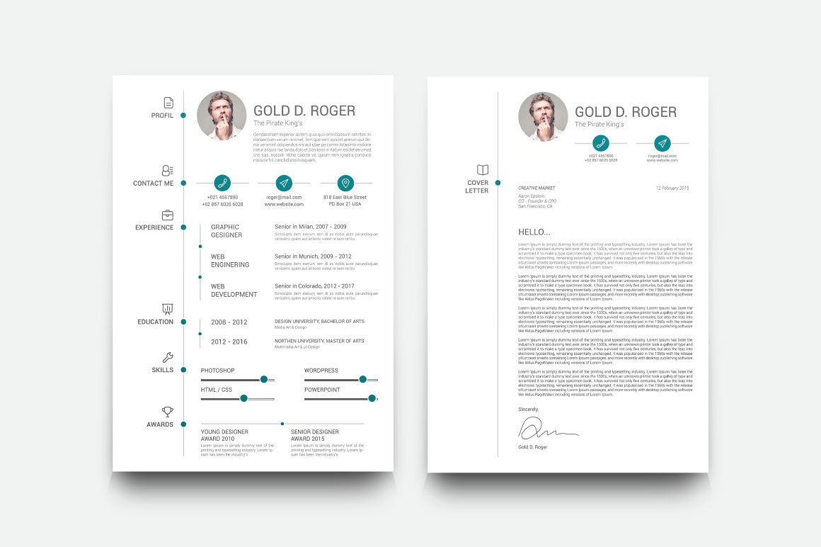 Resume/CV Template 4 Pack preview image.