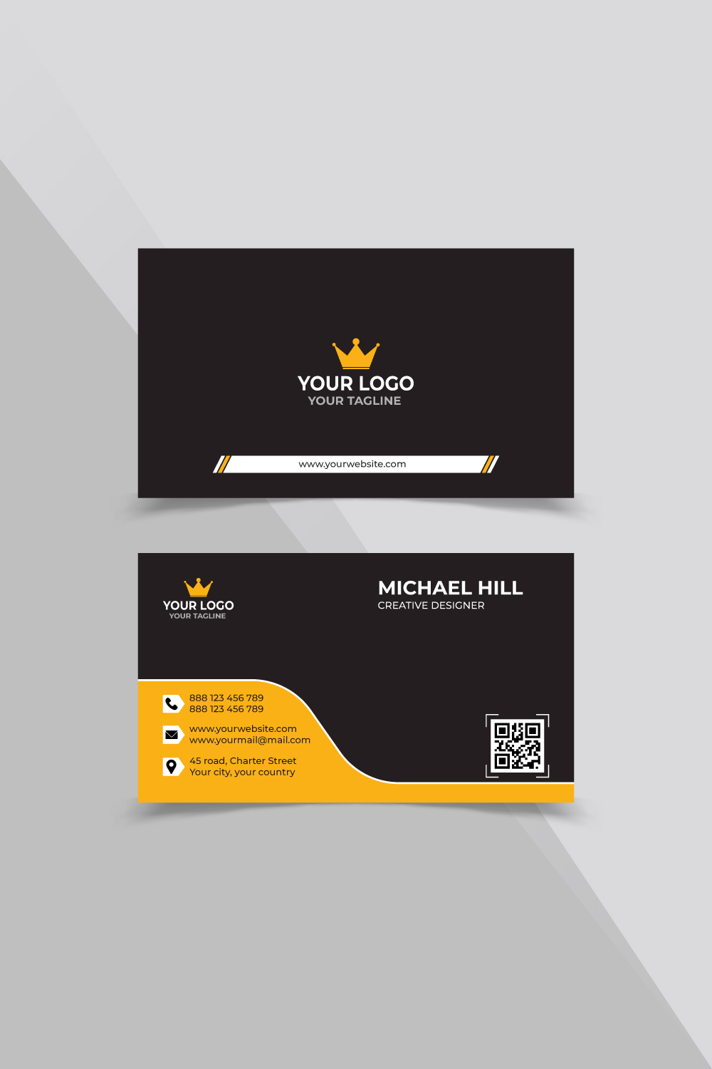 Corporate And Modern Business Card Design Template pinterest preview image.