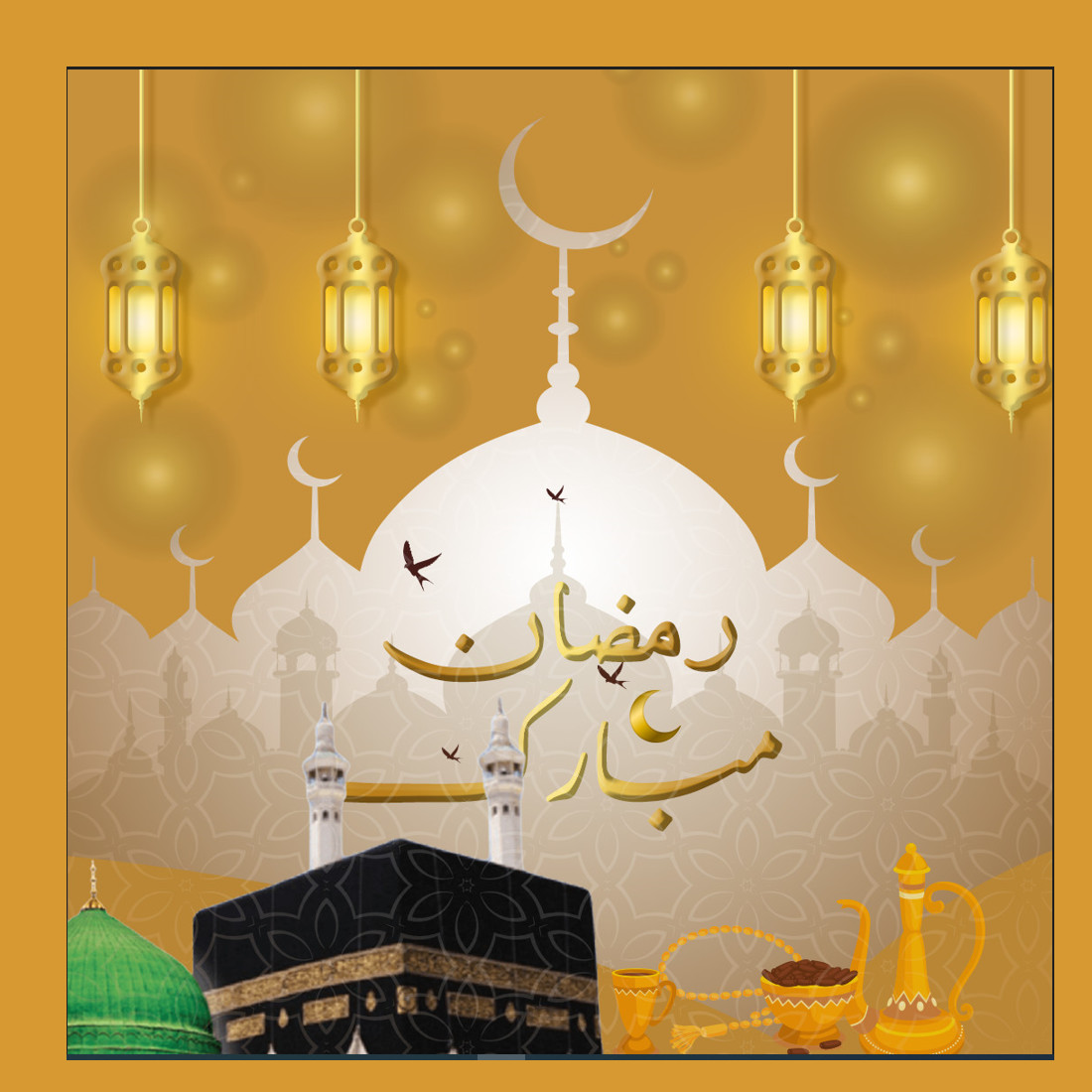 Ramadan MUbarak Social media Post design preview image.