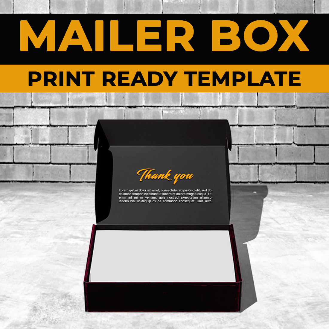 Mailer Packaging Box Template (Print-Ready) preview image.