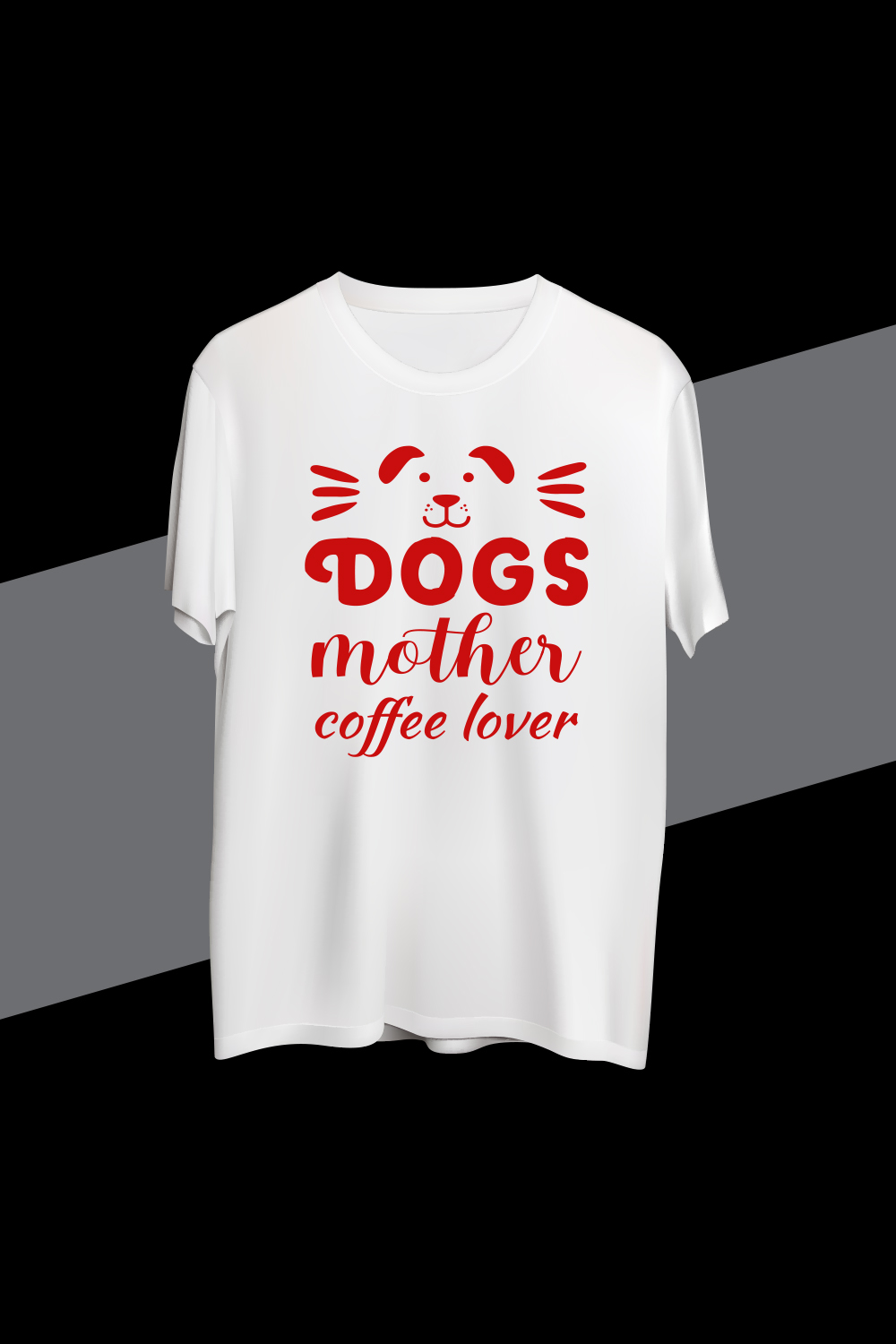 Dog Mother Coffee Lover T-shirt design pinterest preview image.