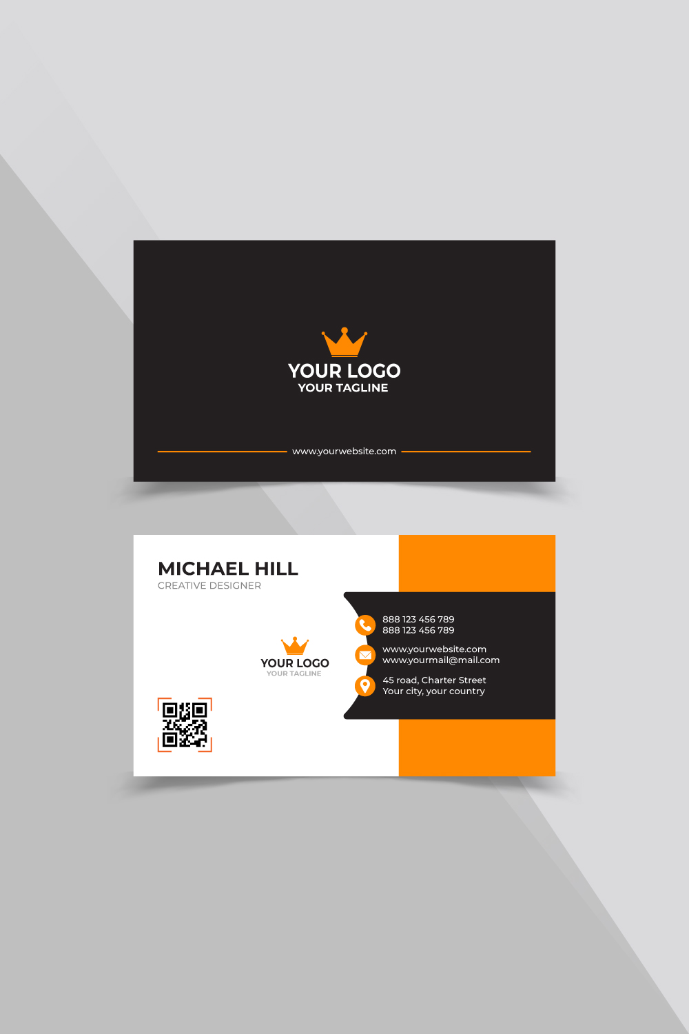 Creative And Modern Business Card Design Template pinterest preview image.