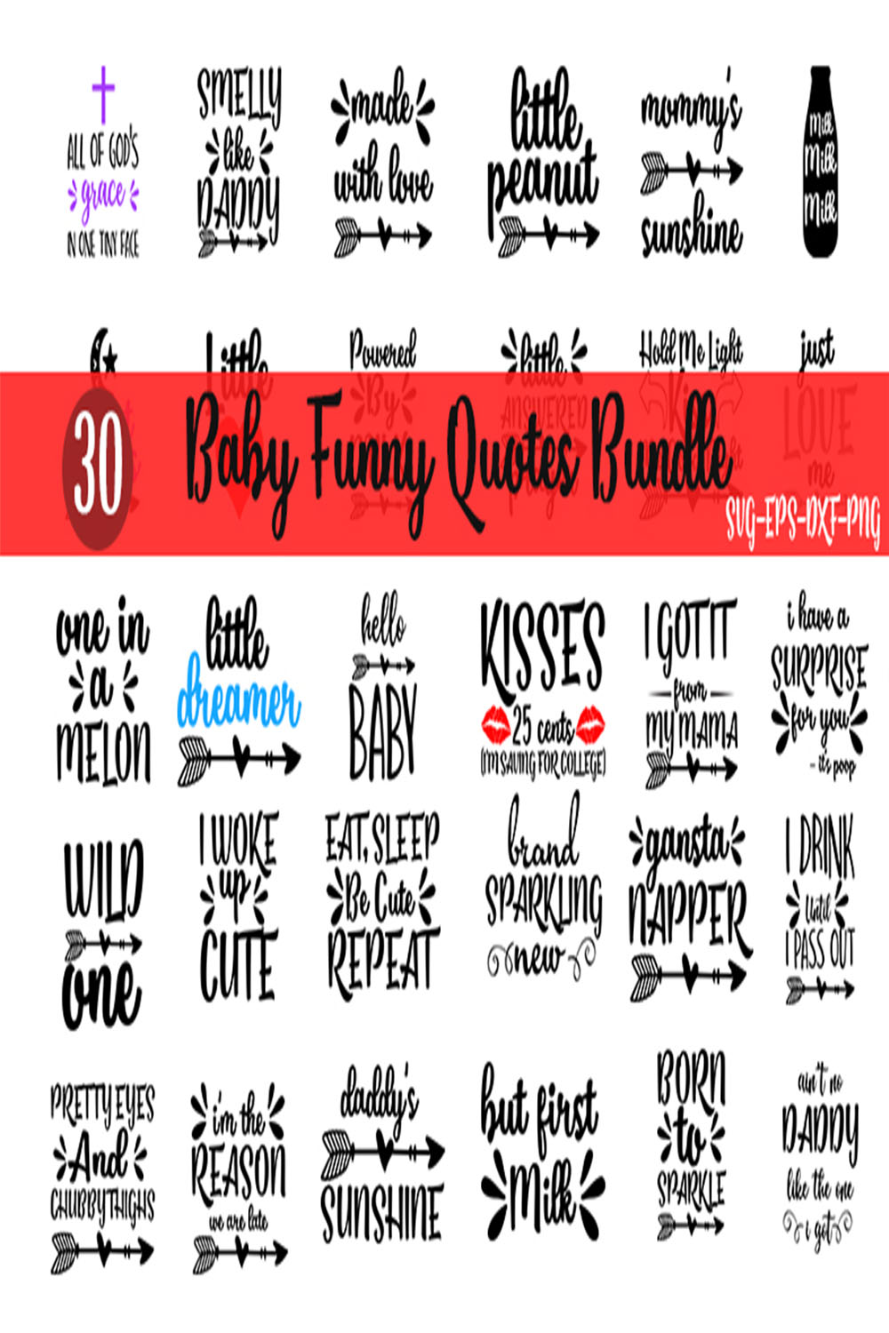 Baby Funny Quotes bundle pinterest preview image.