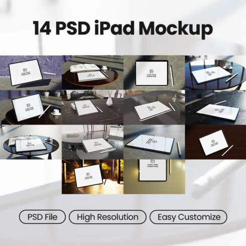 Tablet Mockup Ipad PSD Screen cover image.