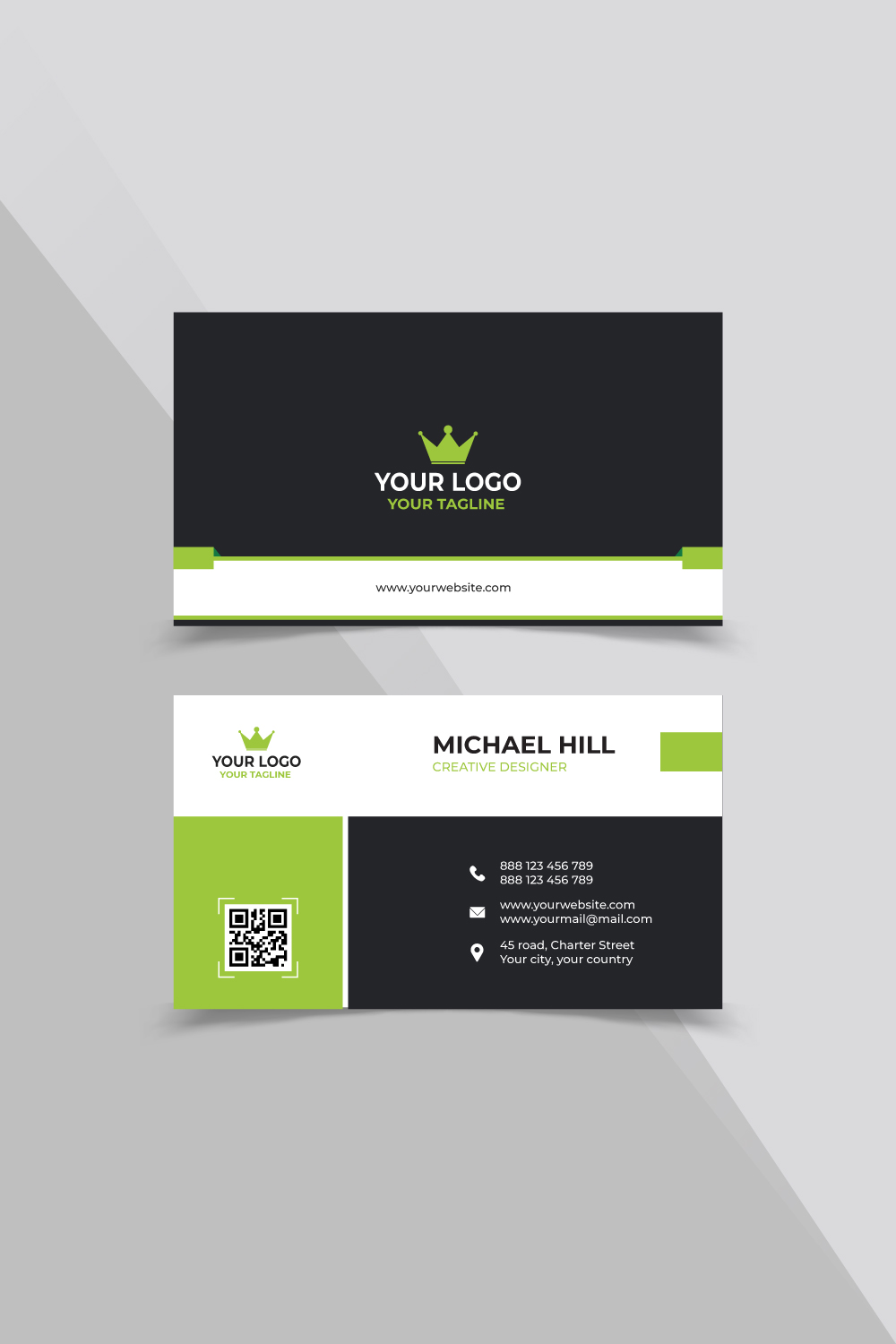 Corporate And Modern Business Card Design Template pinterest preview image.