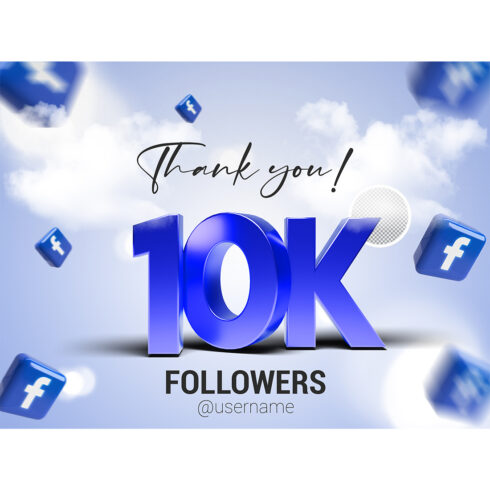 10K Followers In Facebook PSD cover image.