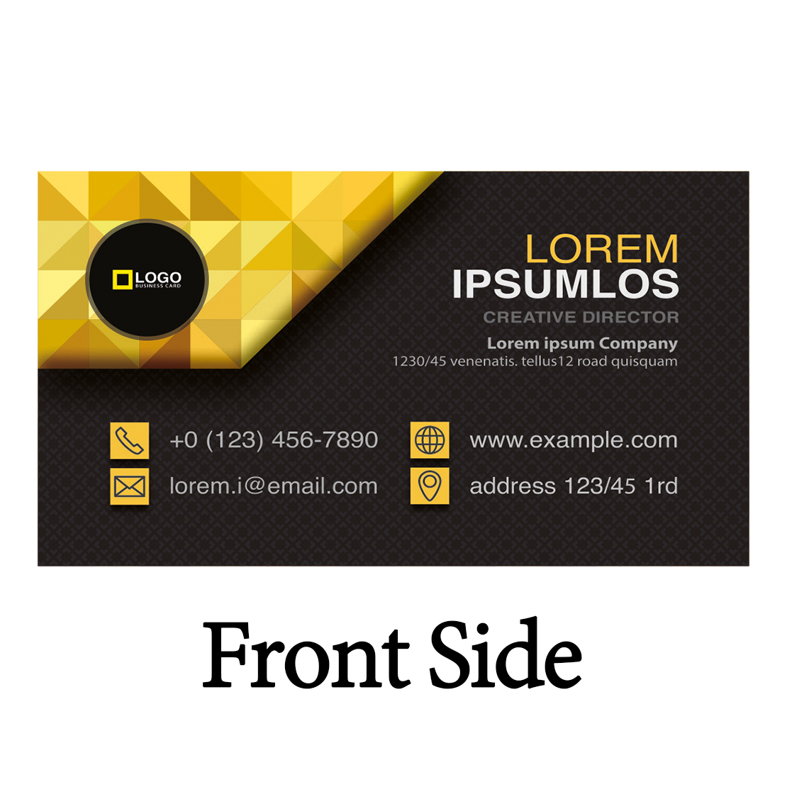 Golden Business Card Template cover image.