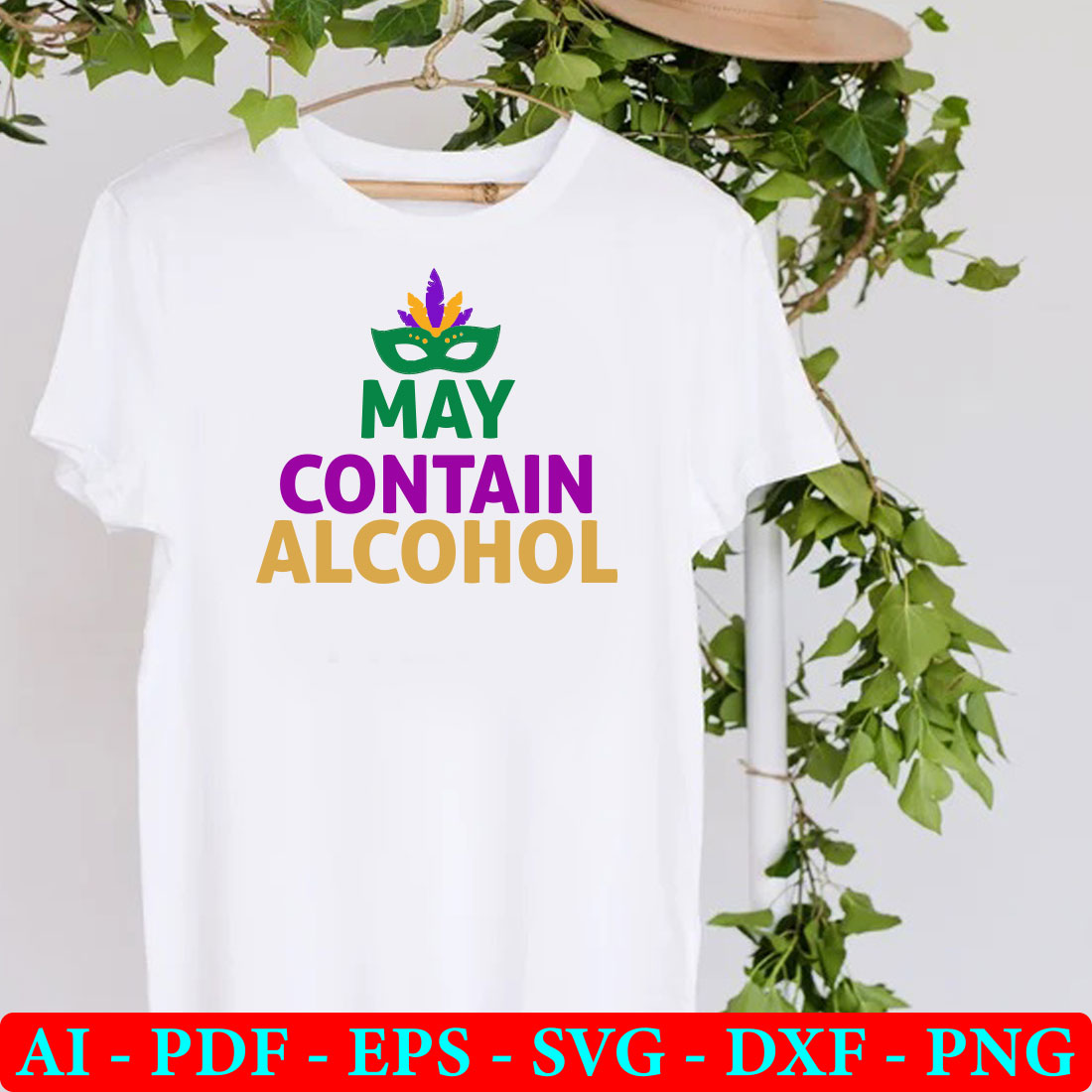 T - shirt that says may contain alcohol.