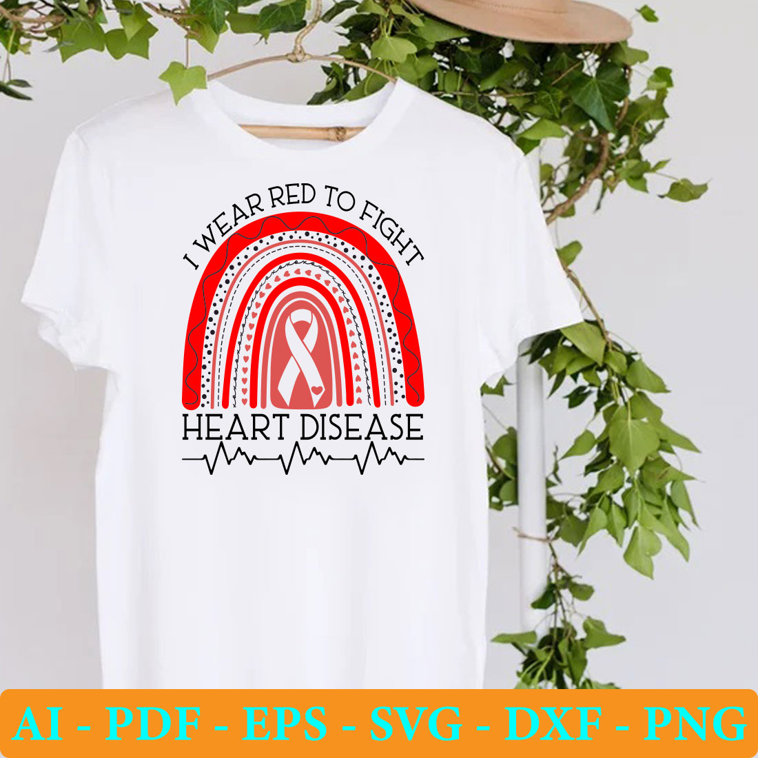 T - shirt that says i wear red to fight heart disease.