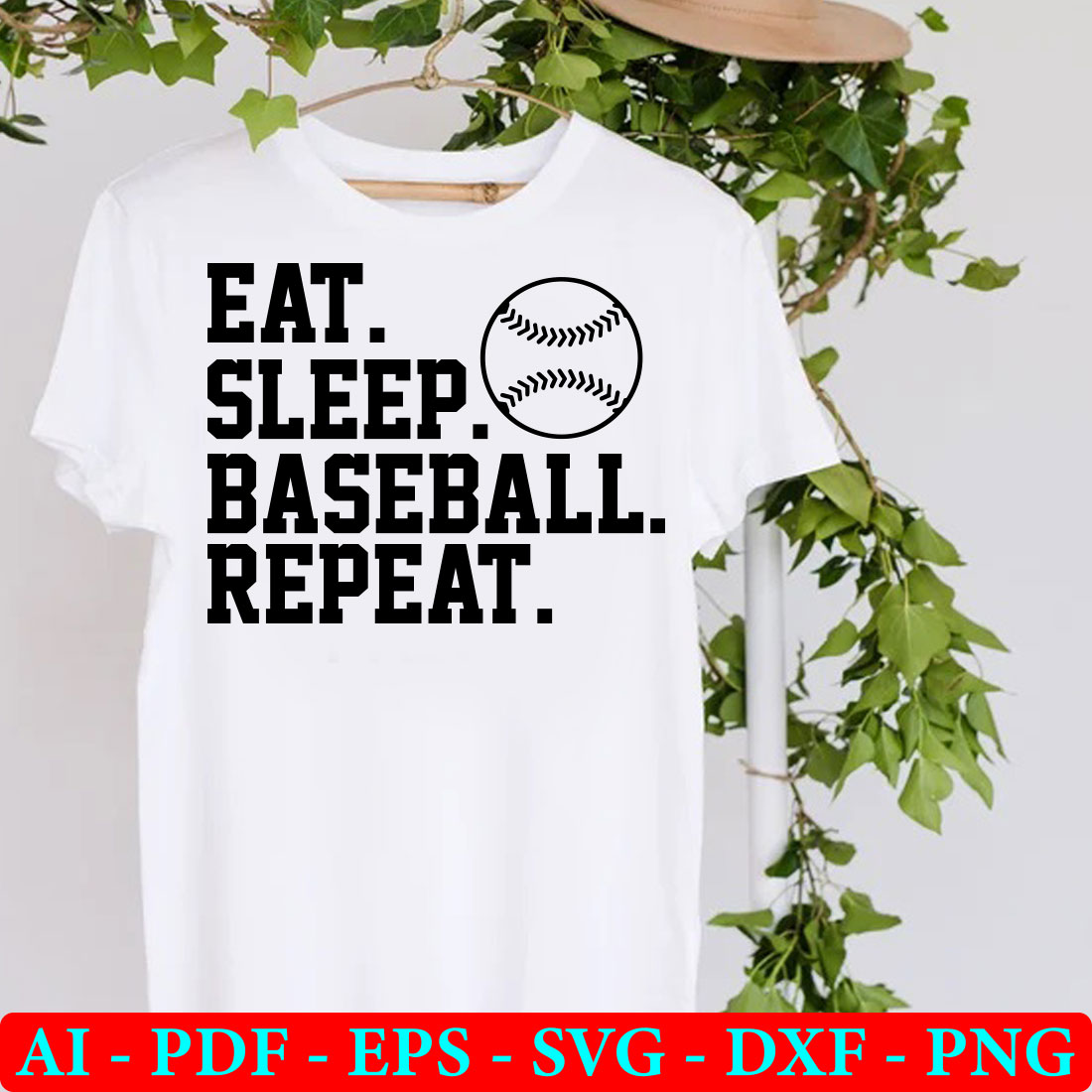 T - shirt that says eat sleep baseball repeat.