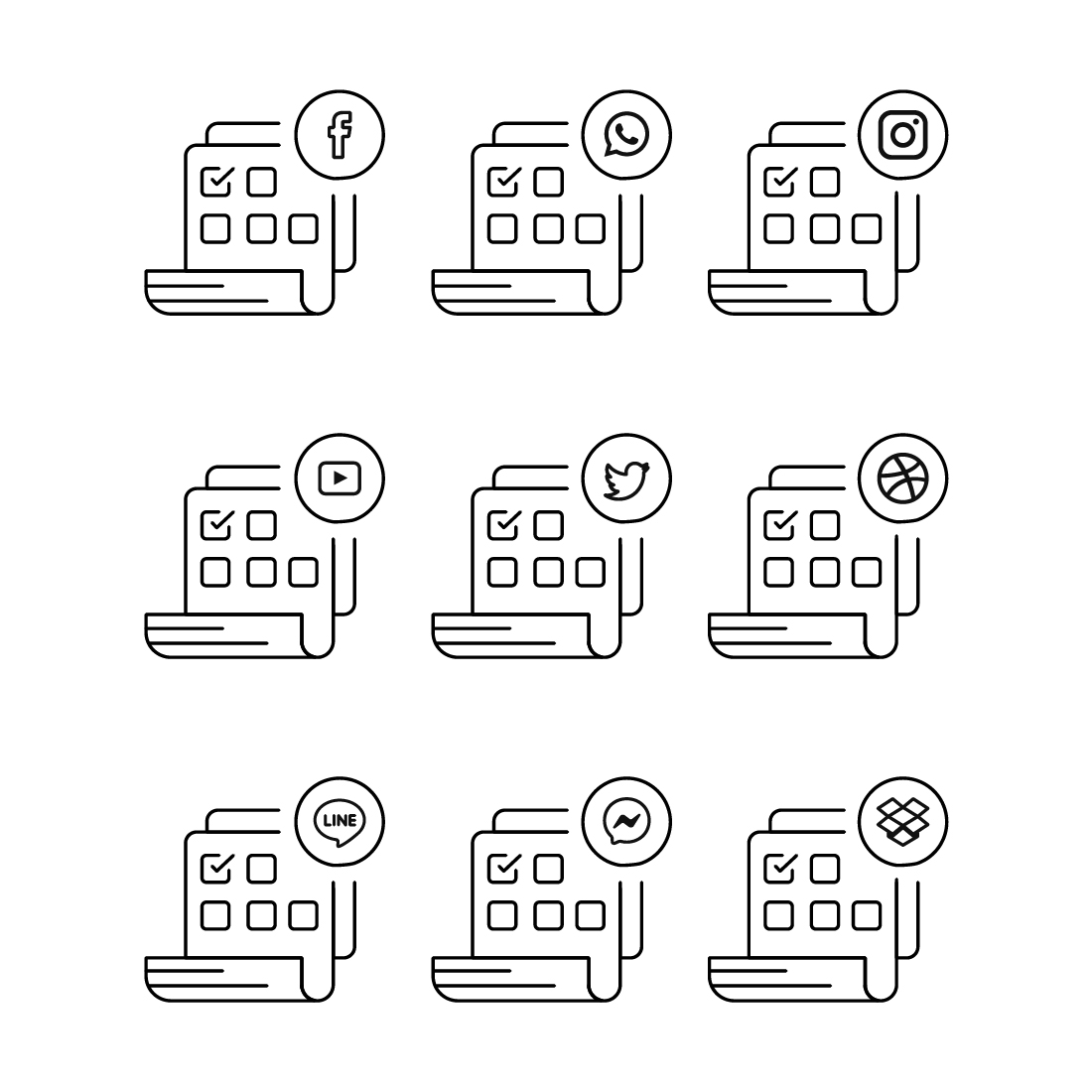 Set of icons depicting different types of devices.