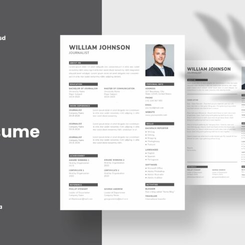 CV Resume Template cover image.