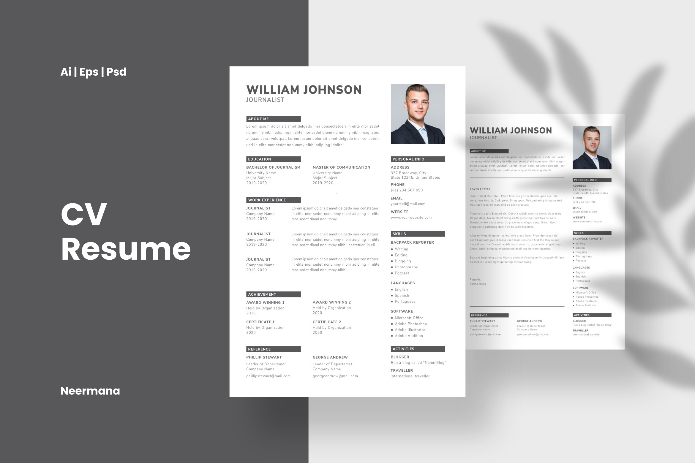 CV Resume Template cover image.