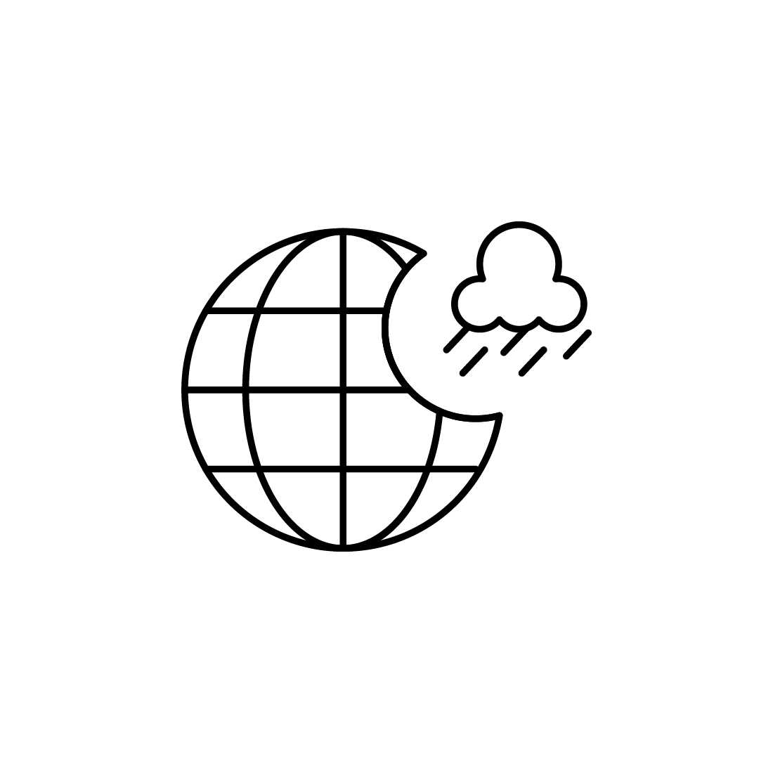 Black and white image of a weather icon.