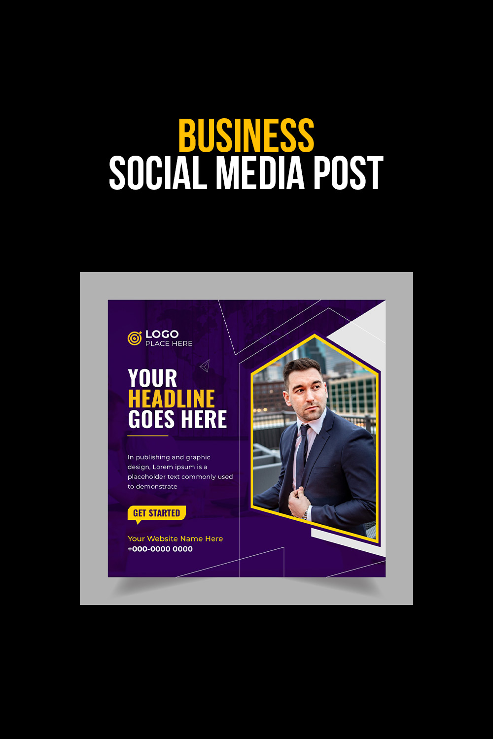 Digital marketing agency webinar or corporate social media post template vector only-$4 pinterest preview image.