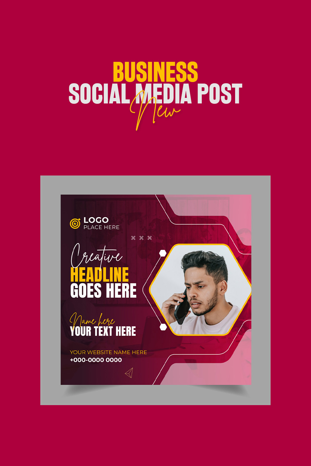Digital marketing agency webinar or corporate social media post template vector only-$4 pinterest preview image.