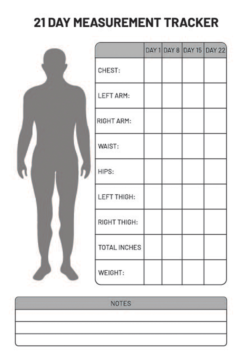 21 day Measurement TrackerLog Book - KDP Interior pinterest preview image.