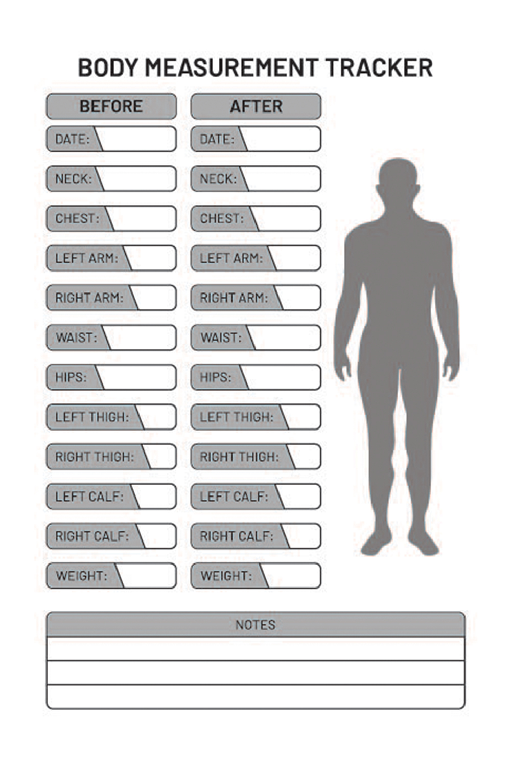 Body Measurement Traker Log Book - KDP Interior pinterest preview image.