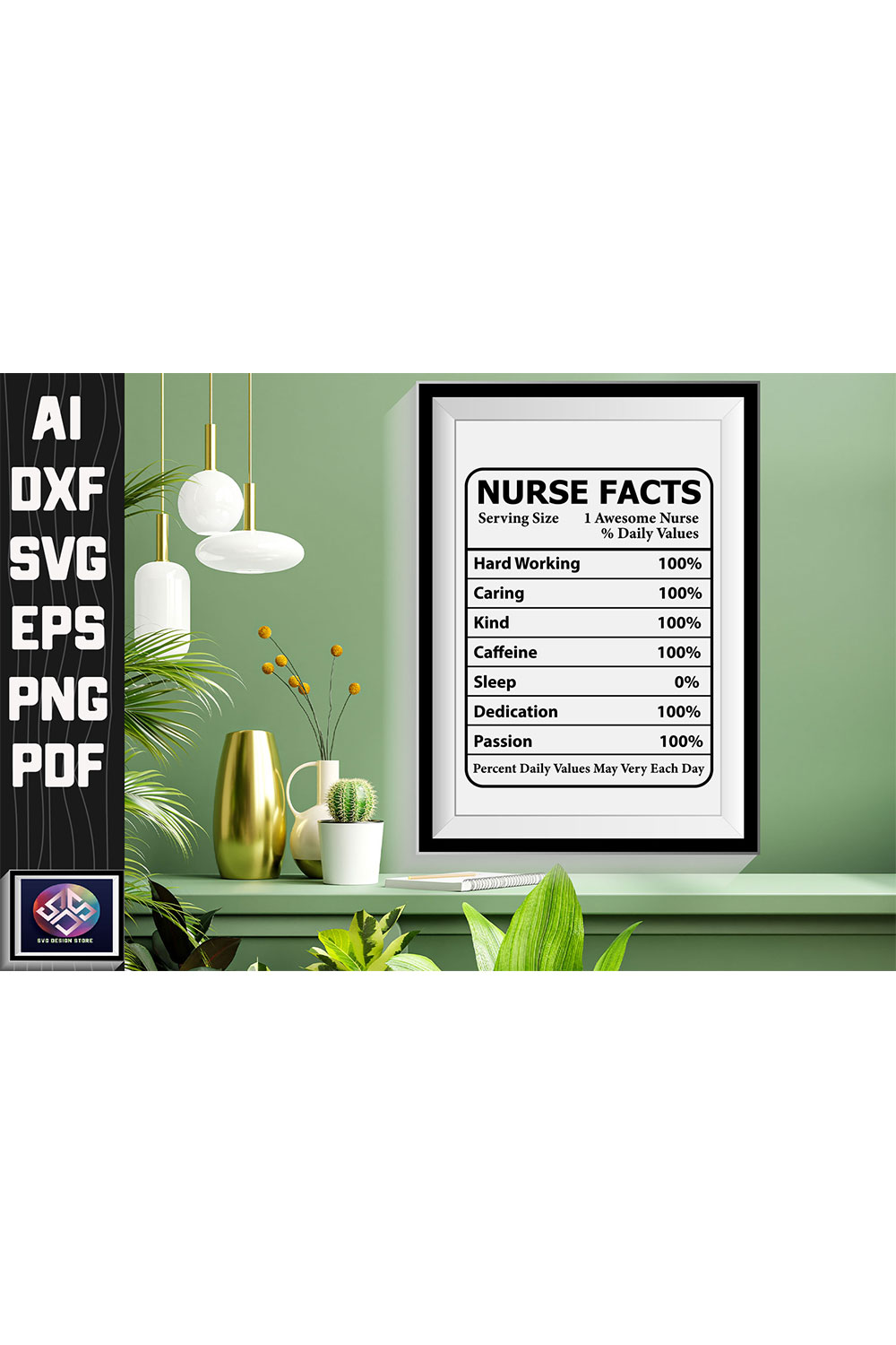 Nurse Facts Serving Size 1 Awesome Nurse pinterest preview image.