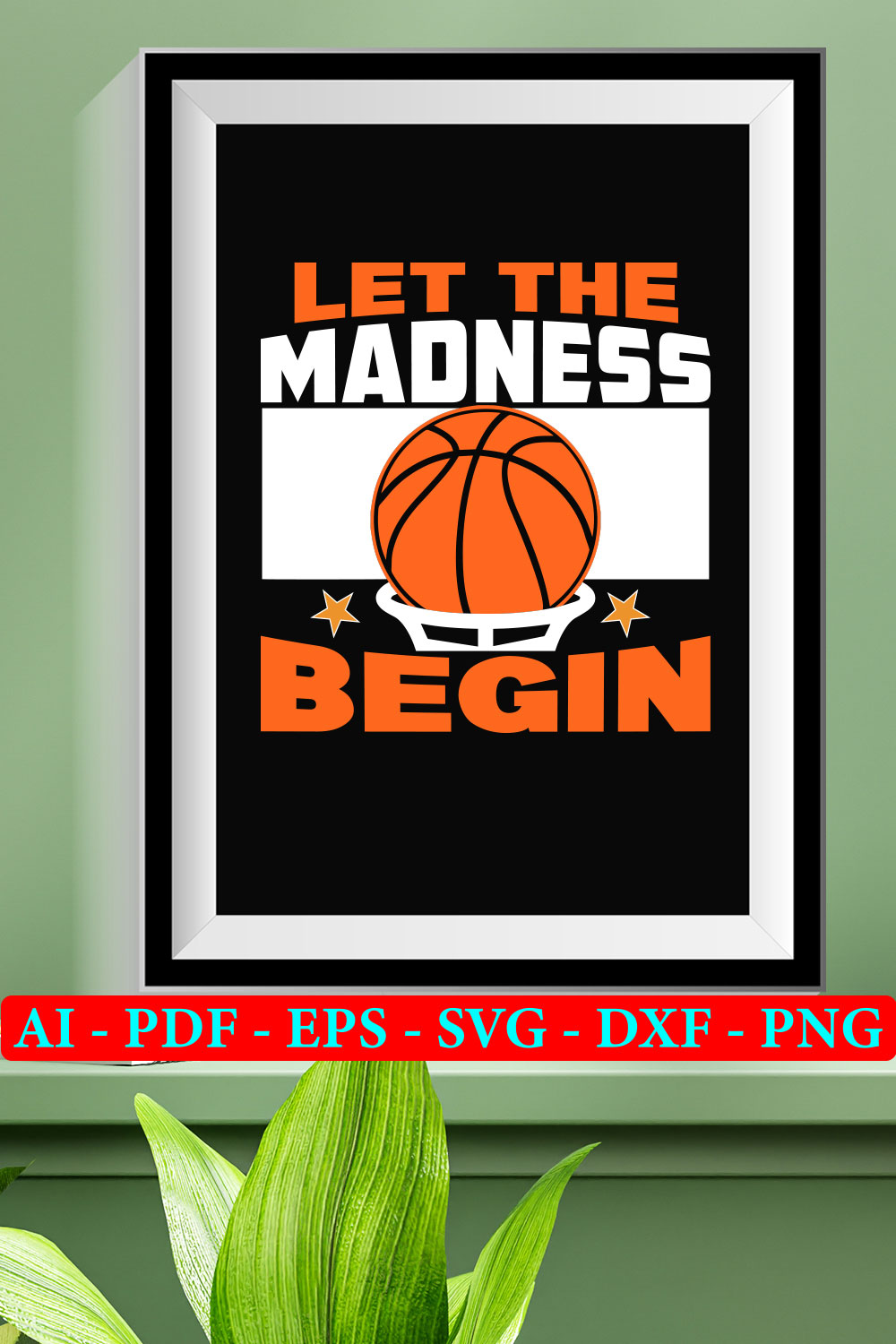 6 March Madness Basketbal SVG Bundle Vol 01 pinterest preview image.