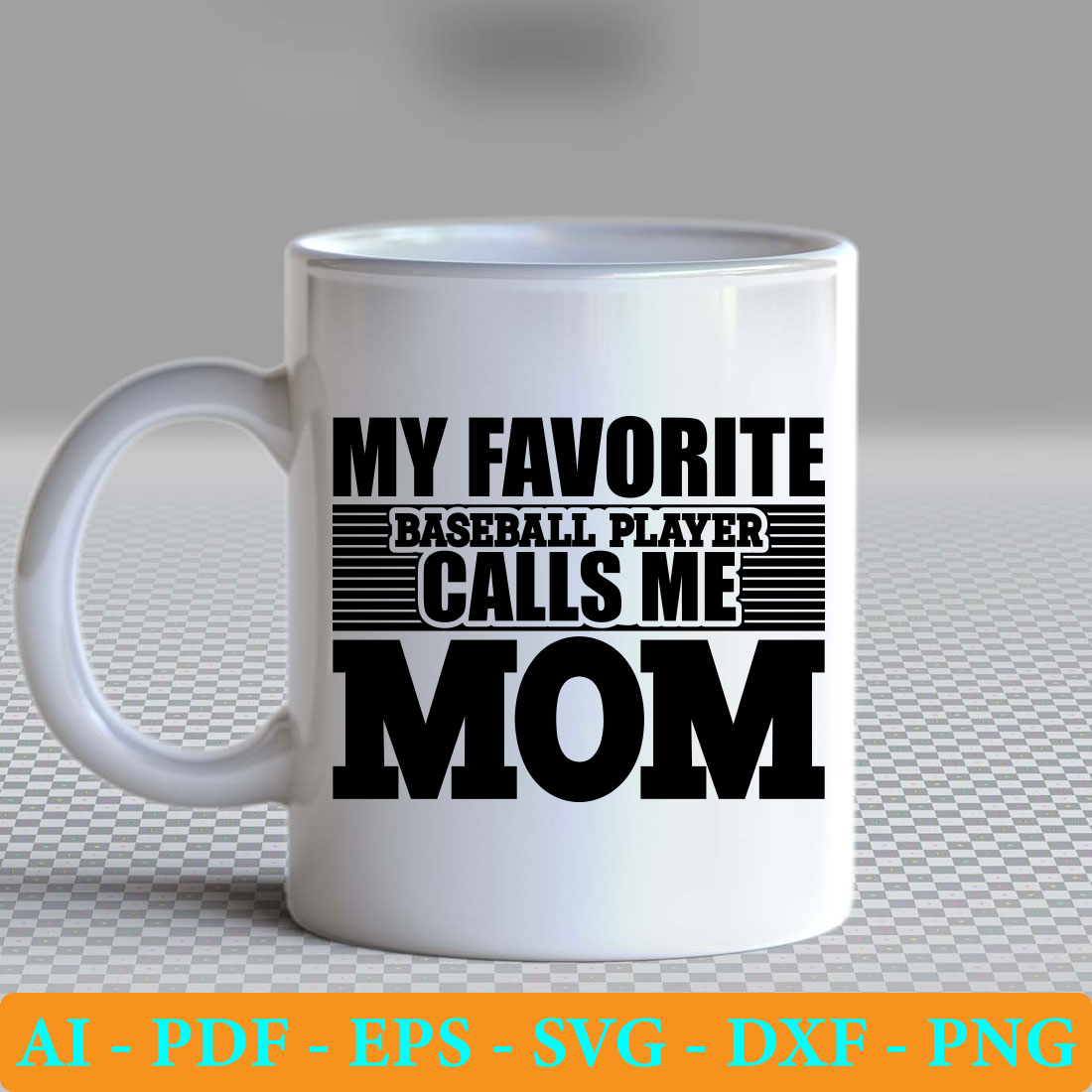 White coffee mug with the words my favorite baseball player calls me mom.
