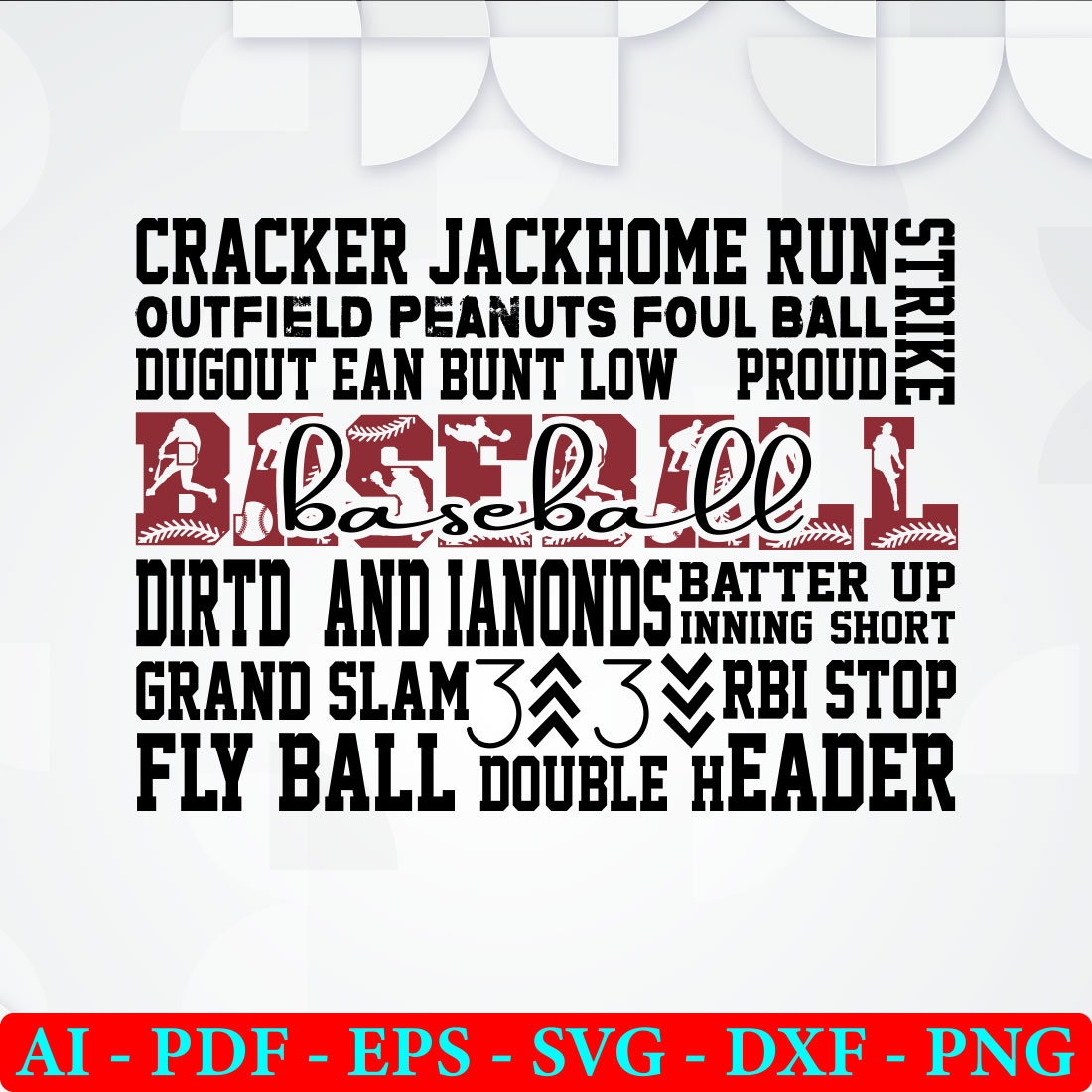 6 Baseball T-shirt SVG Bundle Vol 07 preview image.