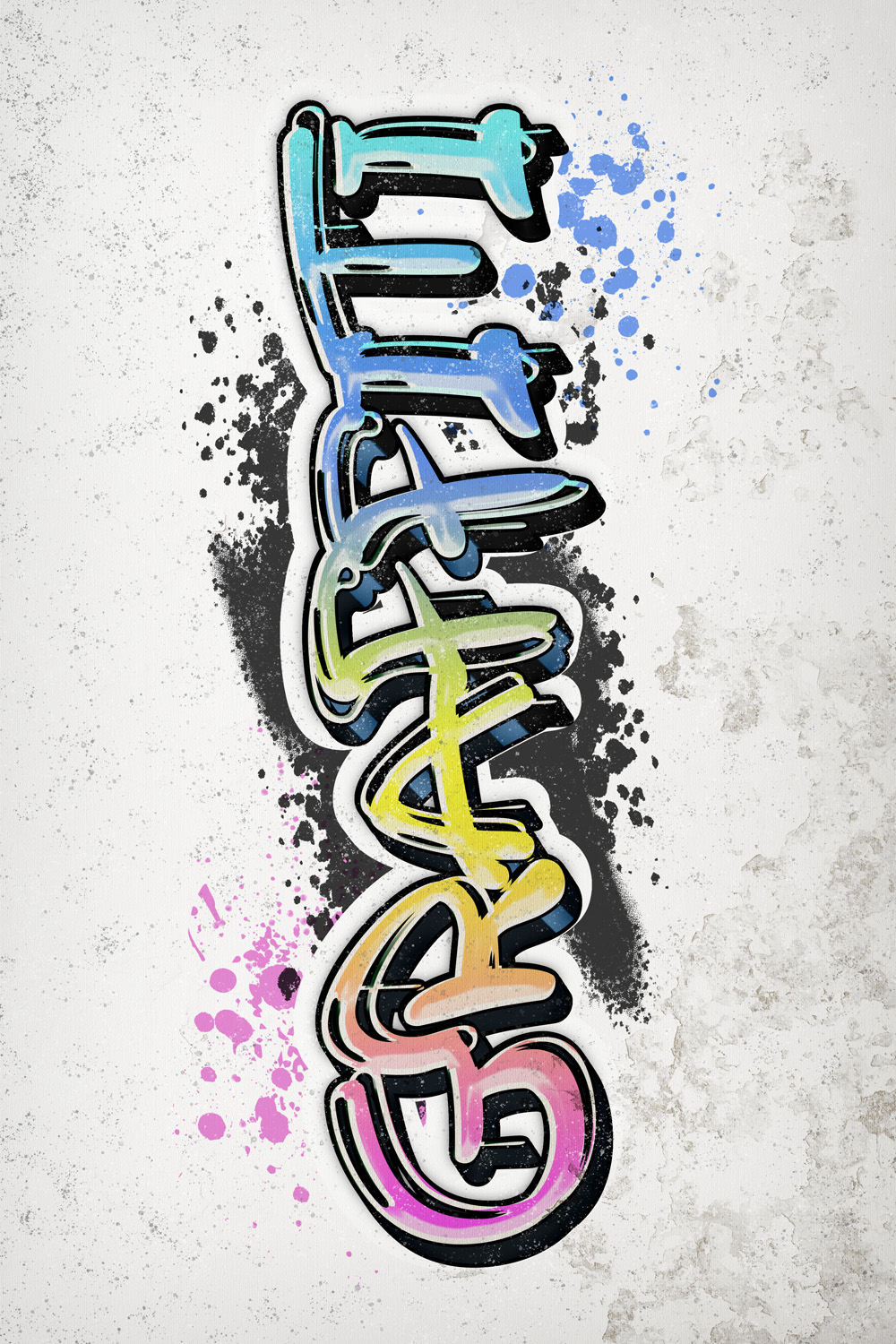 Graffiti Text Effect fully Editable pinterest preview image.