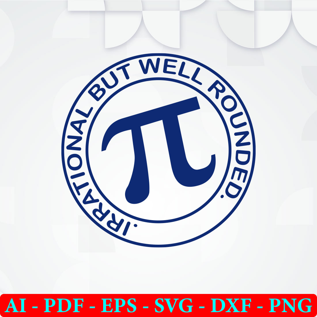 Blue and white pi symbol on a white background.