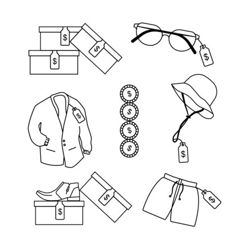 fashion flat illustration icon for your fashion bussines cover image.