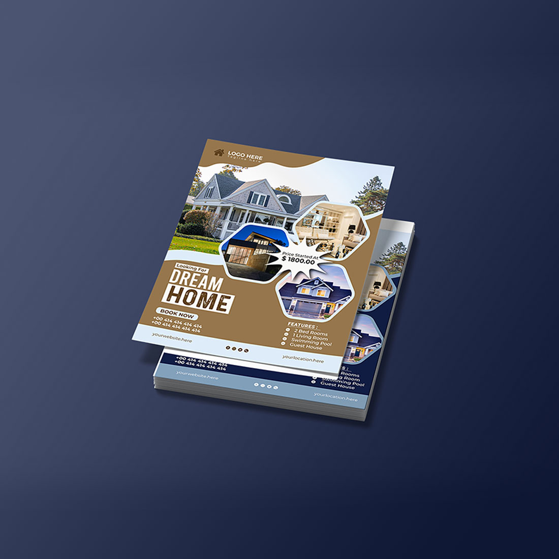 Real Estate Modern Home Sale Flyer Template preview image.