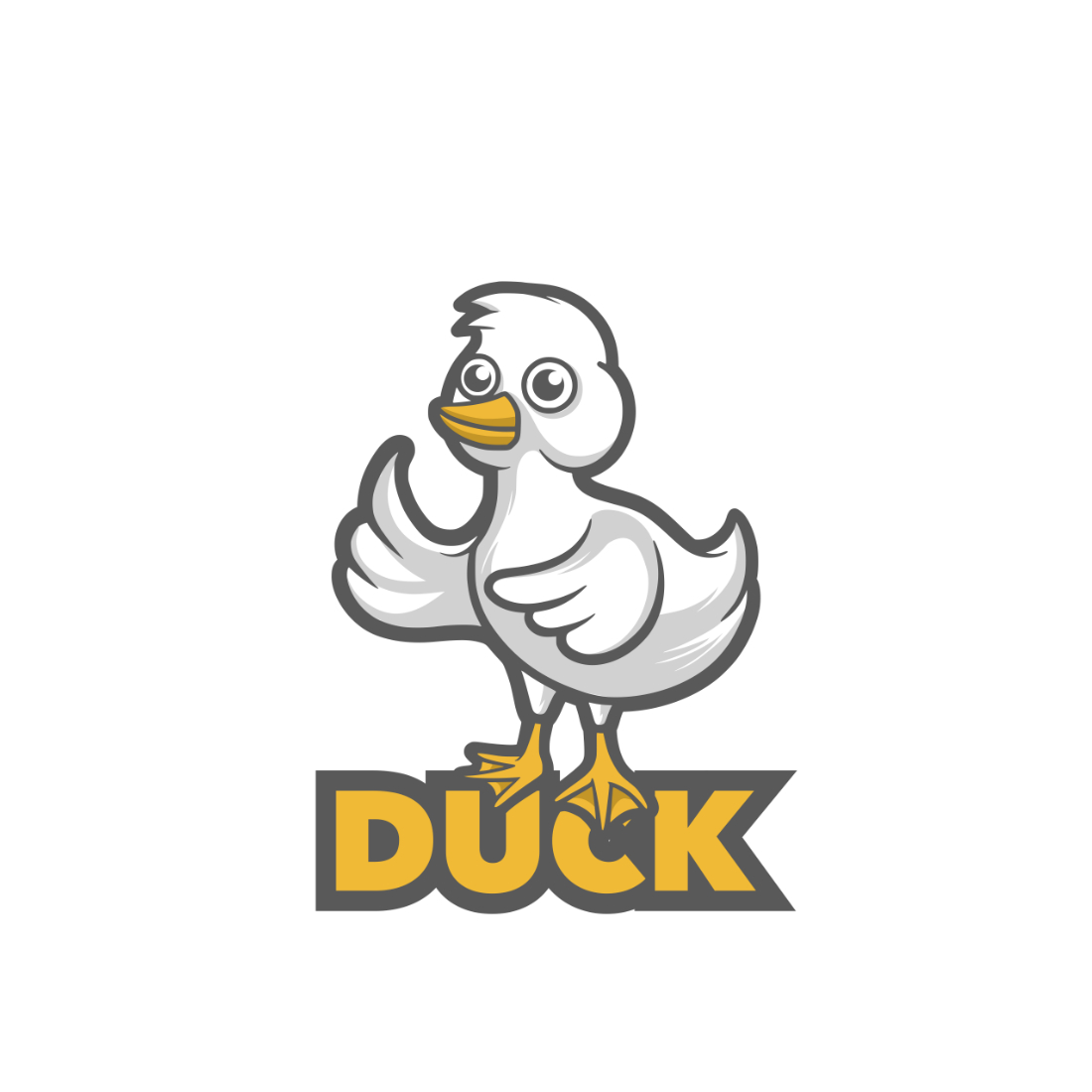 Duck logo with the word duck on it.