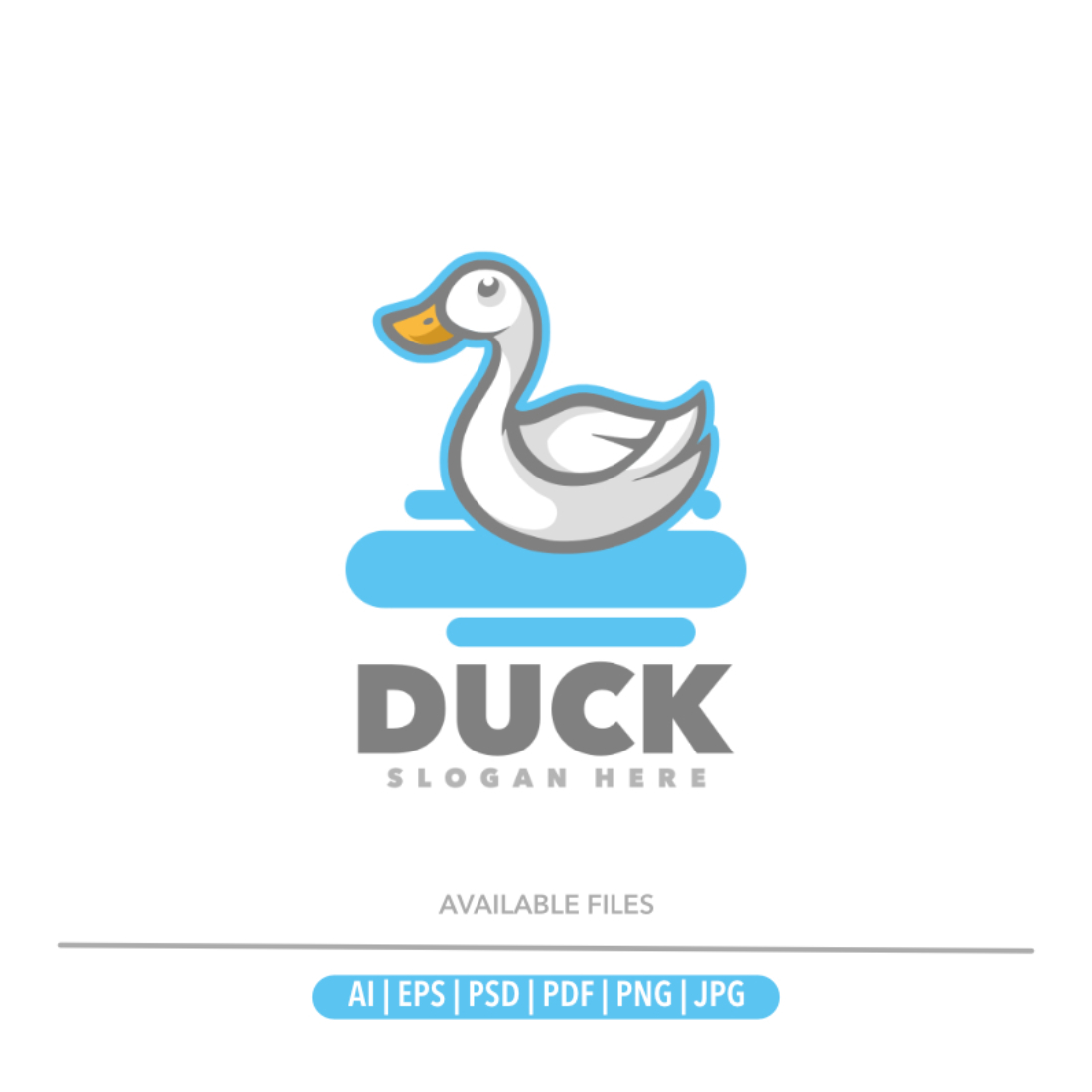 Duck cartoon logo template cover image.