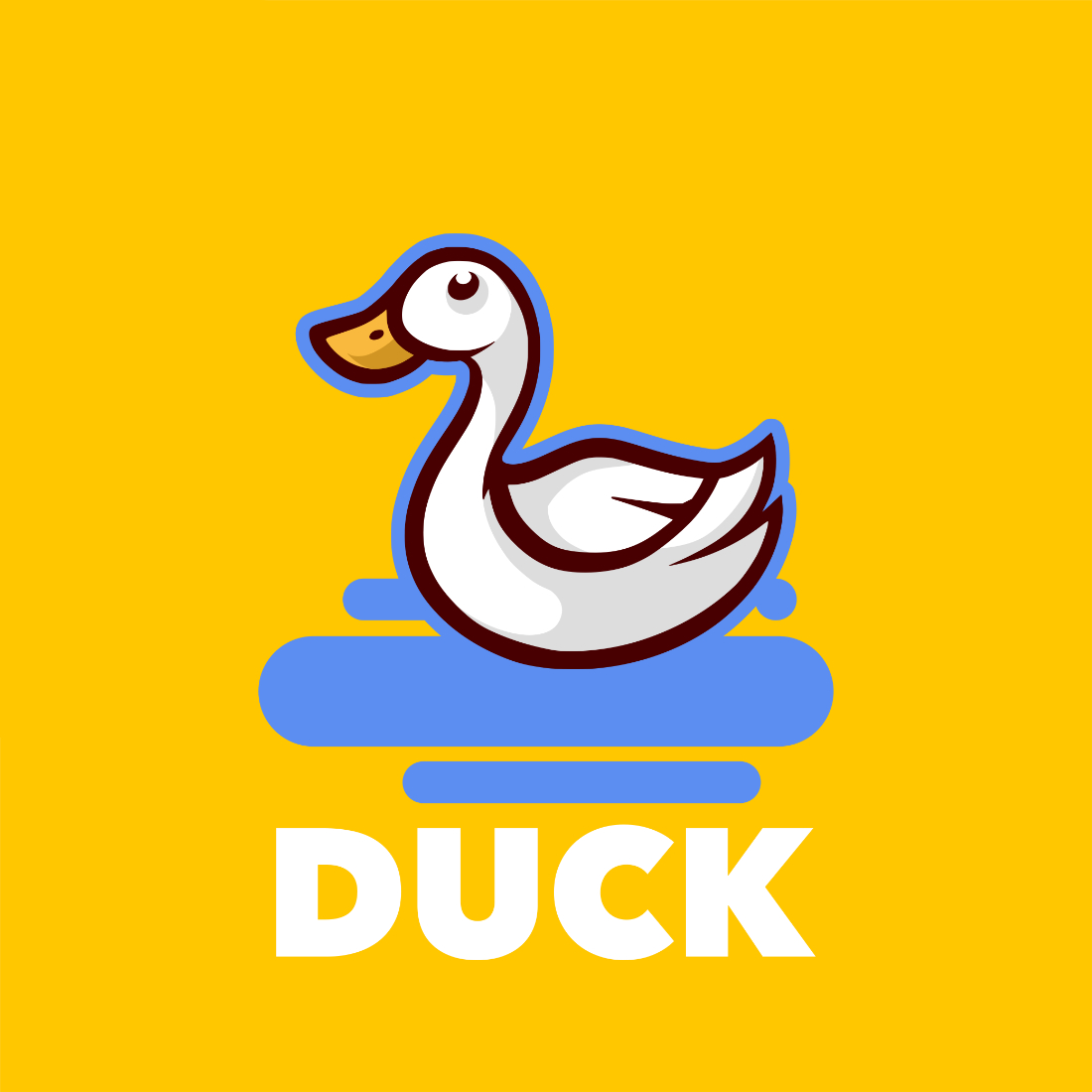 Duck cartoon logo template preview image.