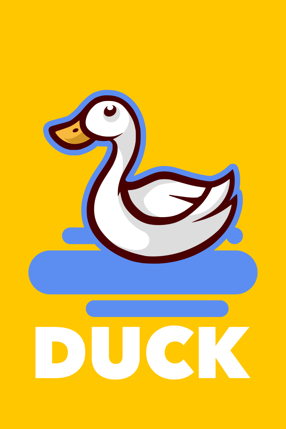 Duck cartoon logo template pinterest preview image.