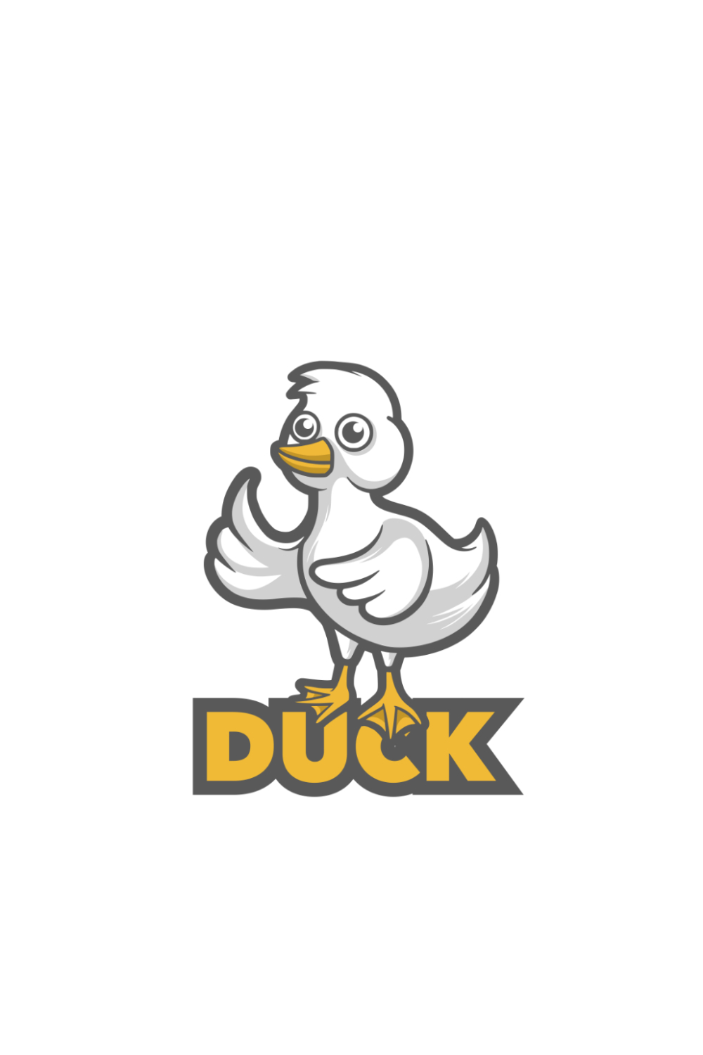 Duck mascot logo template pinterest preview image.