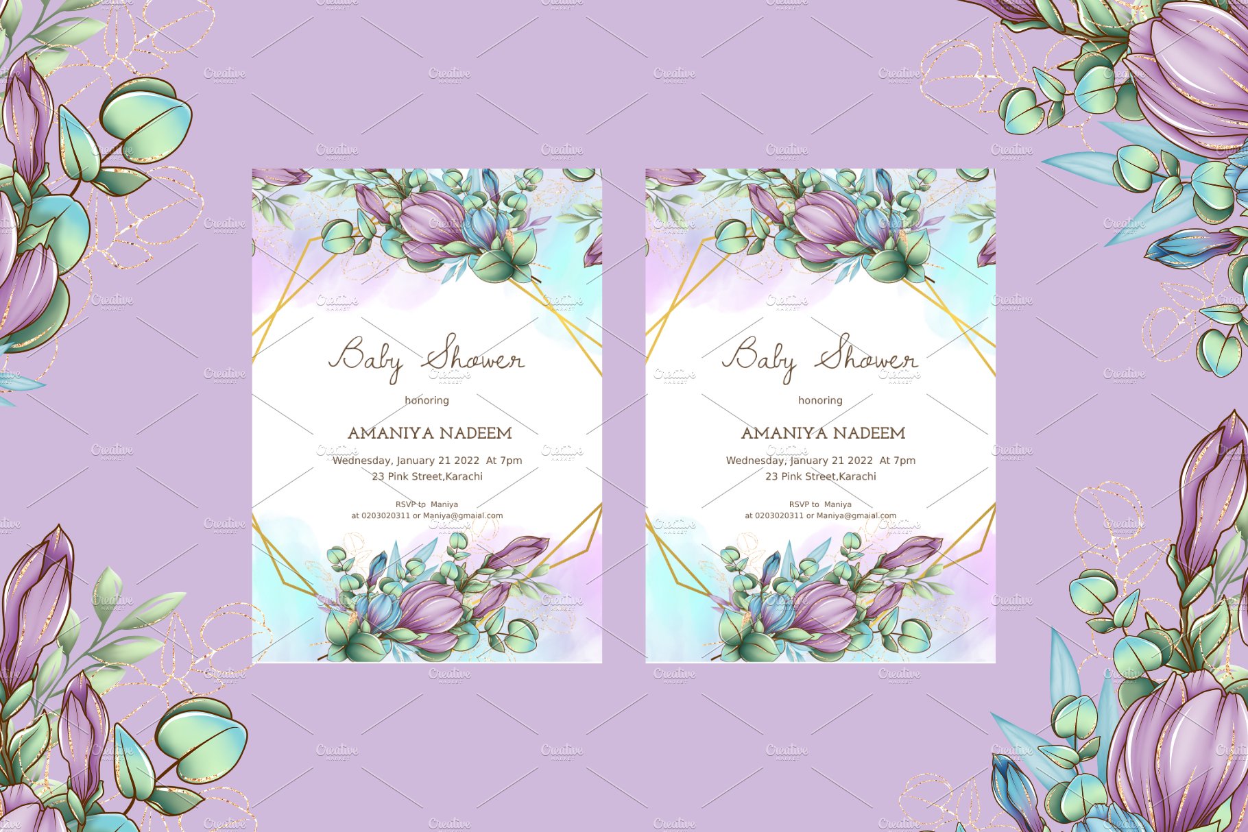 Beautiful Baby Shower Invite cover image.