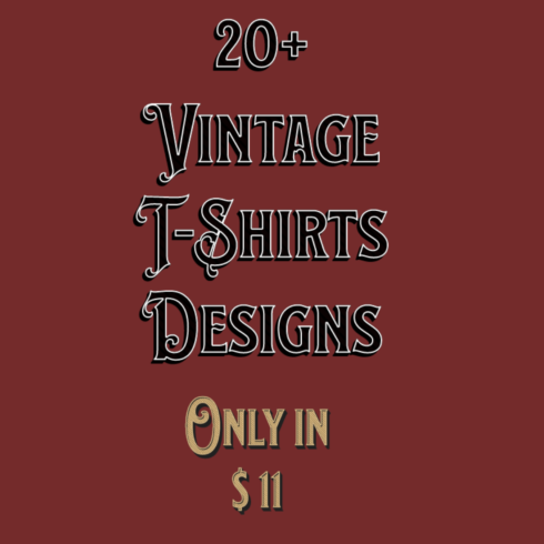 20 Vintage T-shirts designs cover image.