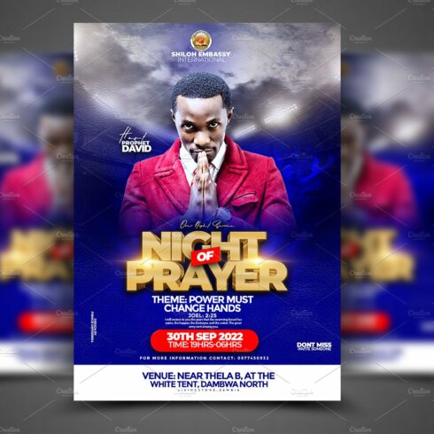 Night Of Prayer church flyer templat cover image.