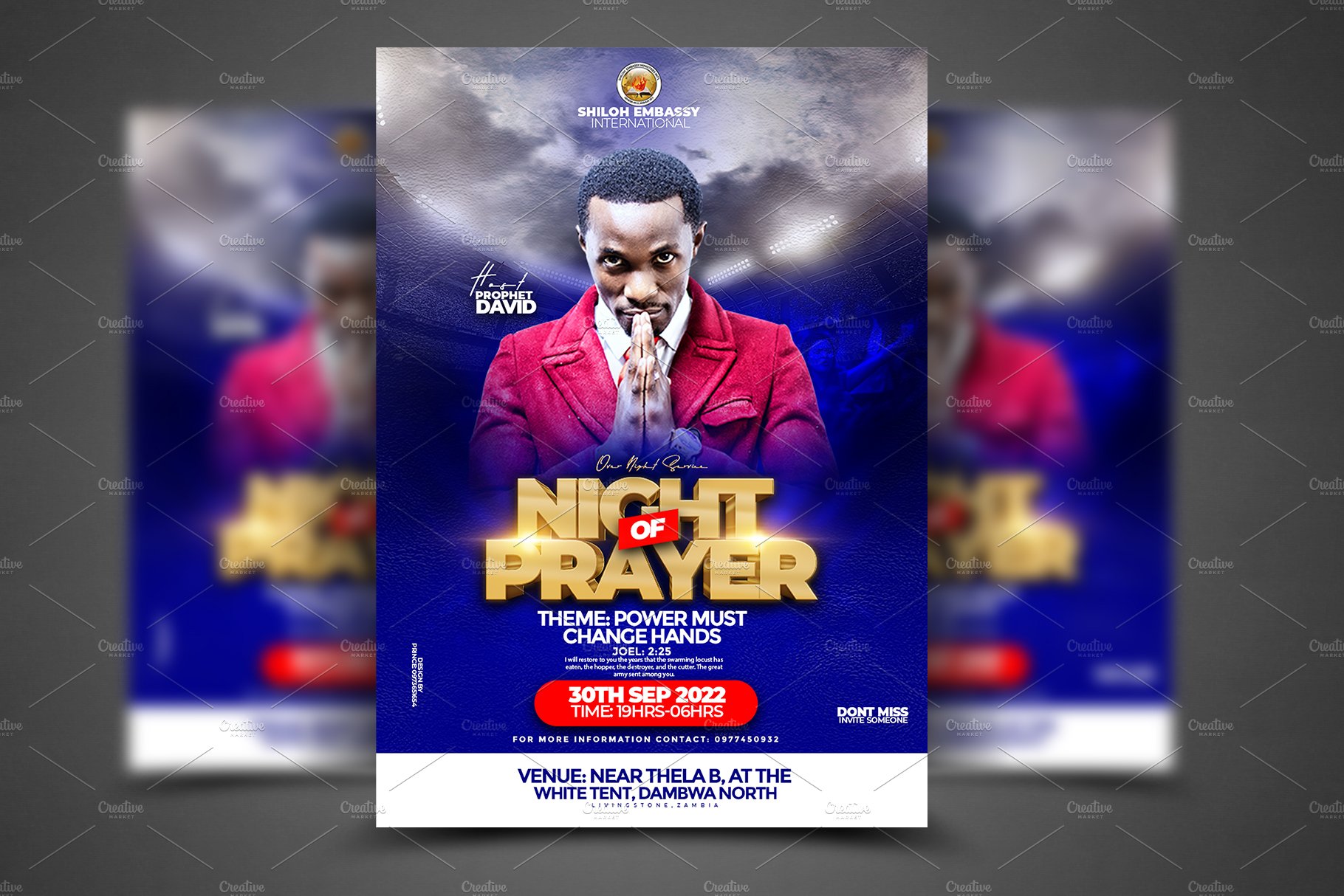 Night Of Prayer church flyer templat cover image.