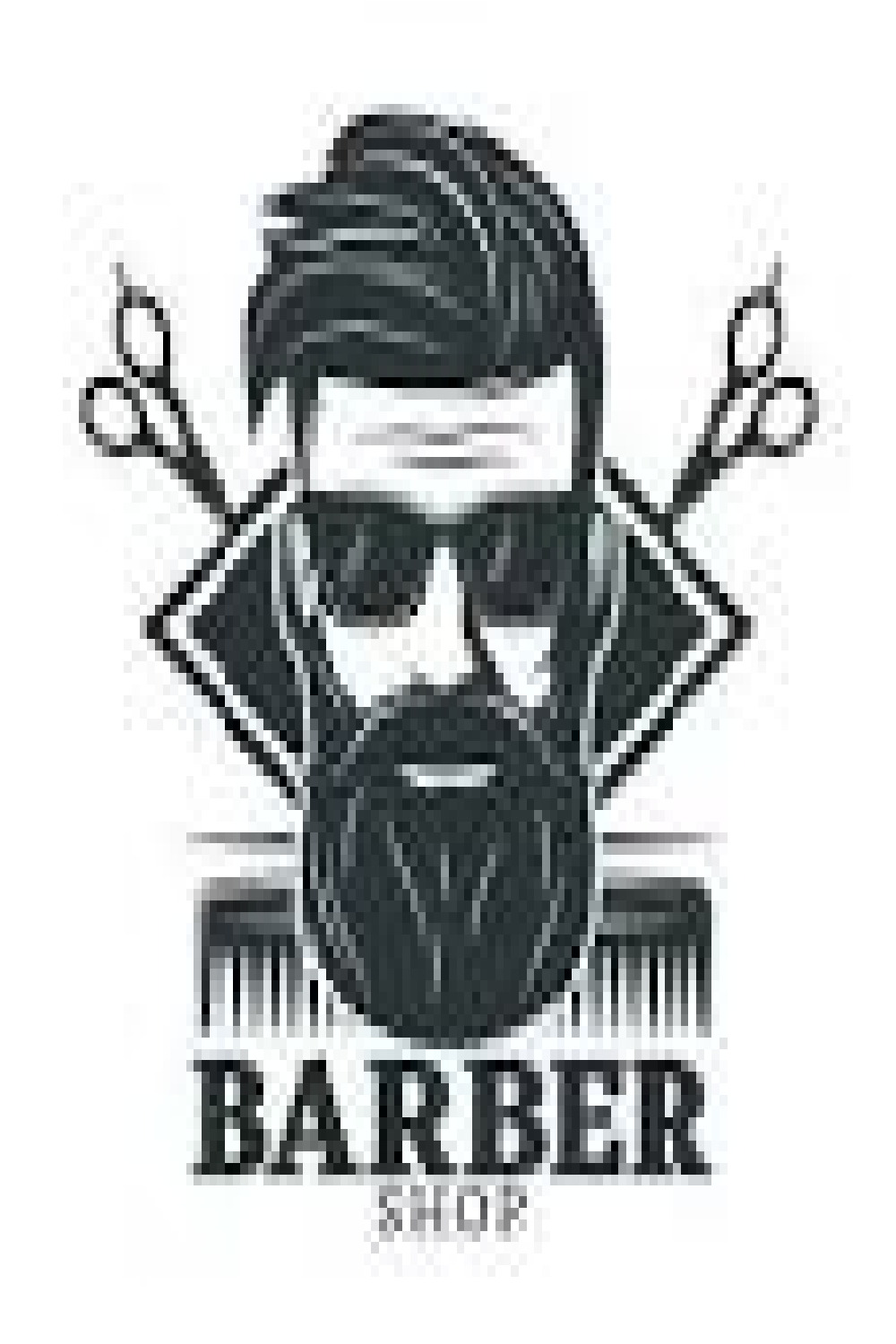 barber shop logo pinterest preview image.