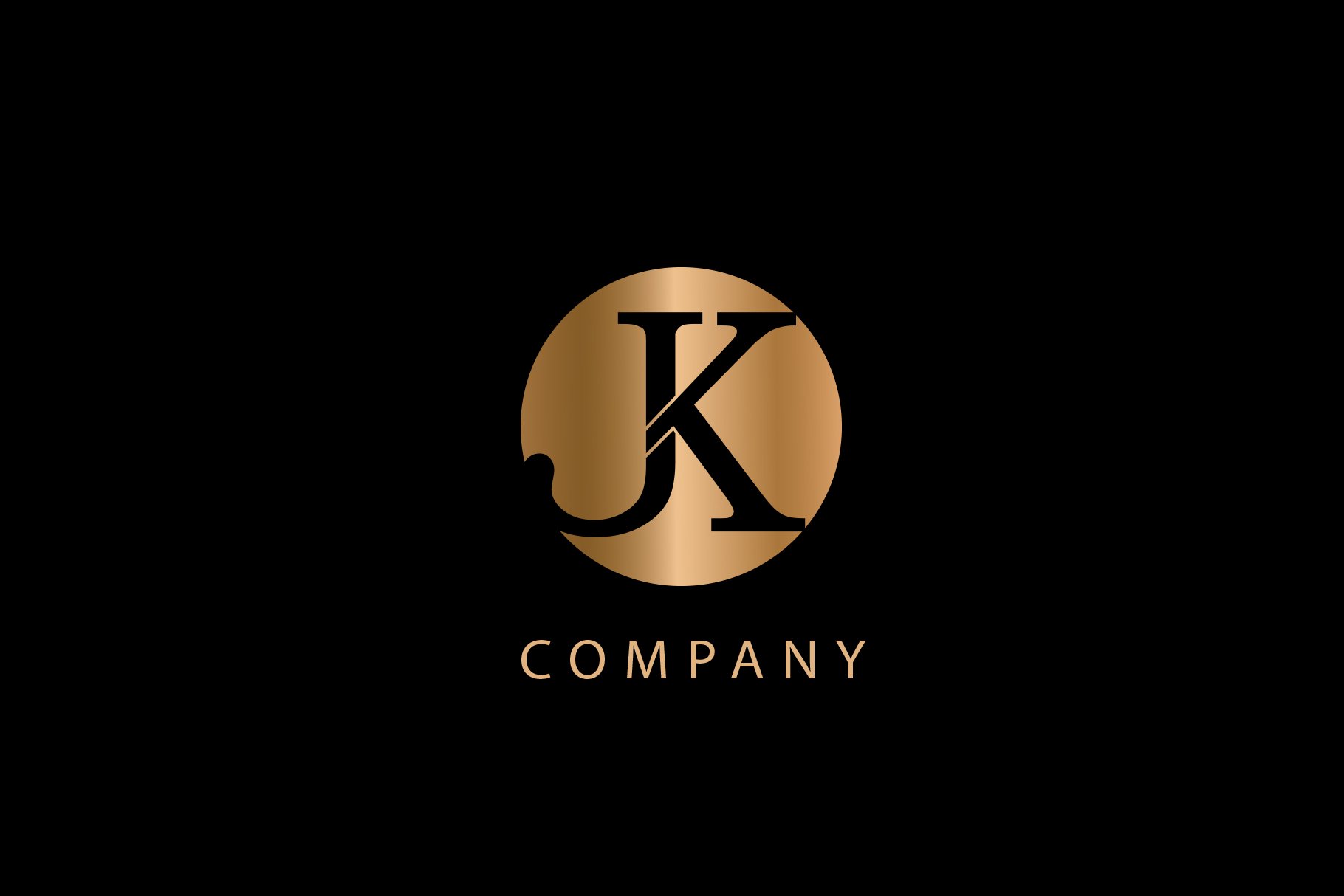 Elegant Gold alphabet J K Logo preview image.