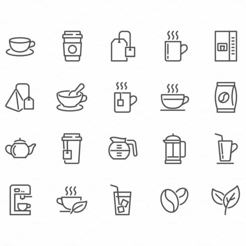 Line Coffee and Tea Icons cover image.